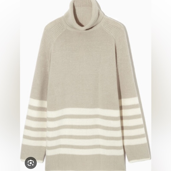 COS Striped Roll Neck Sweater - Picture 3 of 8